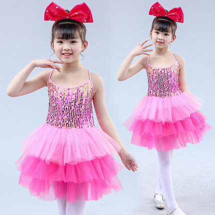 六一儿童演出服 女童亮片蓬蓬公主裙 舞蹈幼儿园少儿舞台表演服装