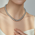 气质银灰珍珠纯银项链女轻奢冷淡风颈链小众高级感锁骨链时尚饰品