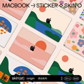 SkinAT适用于MacBook Pro14/15/16保护膜 苹果笔记本彩色背贴 Air 13 M系列贴膜 压延级 简约配色