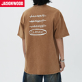 Jasonwood/坚持我的夏季潮流ins字母印花短袖美式街头圆领宽松T恤