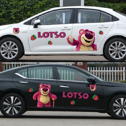 草莓熊汽车车贴可爱卡通改装贴纸车身两侧拉花划痕遮挡装饰车贴画