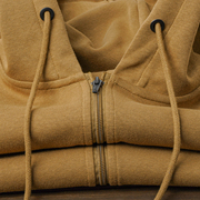 秋季300g摩卡色拉链外套开衫卫衣纯色棉质空气层面料宽松上衣帽衫