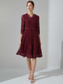 Dress Retro Red Brown Lace Plus Size