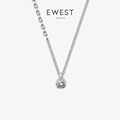 EWEST艺未 灰色珍珠吊坠毛衣链银项链女小众设计锁骨链高级感颈链