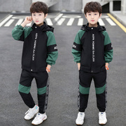 儿童春秋装套装2021新款韩版中大童男孩帅气网红秋季运动两件套潮