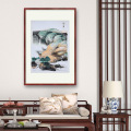 纯手绘中式国画写意字画青绿山水画风景古典条幅客厅卧室装饰挂画