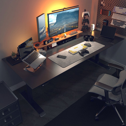 智芯 电动升降桌台式电脑桌工作台站立式办公桌子家用简约书桌