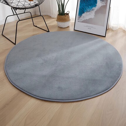 圆形地毯客厅卧室床边毯转椅电脑椅垫短毛绒圆垫子地垫防滑房间