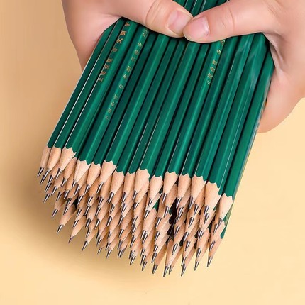 绿色铅笔2b铅笔考试专用hb书写铅笔无铅毒小学生幼儿园儿童学习用橡皮不易断