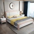 全实木白色1.8米双人床1.5米单人床卧室轻奢高箱抽屉储物床家具