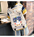 双肩帆布背包防水尼龙包14寸电脑包文艺校园书包可爱印花韩版女包