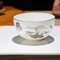 骨瓷高档手绘主人杯单个茶盏品茶道茶具功夫小茶杯陶瓷杯薄胎精致