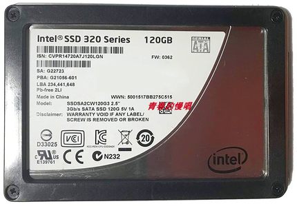 intel 英特尔 320 120GB SATA 270 MB/s MLC 120G SSD 固态硬盘