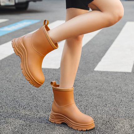 2024新款雨鞋女款日系时尚外穿厚底雨靴短筒女士雨天防水防滑水鞋