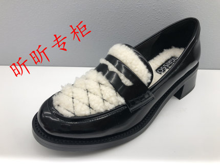 tigrisso蹀愫女鞋2023秋季小香风乐福鞋粗跟拼色单鞋女TA43527-52