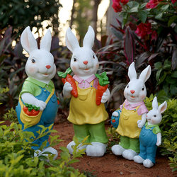 花园装饰 庭院摆件布置户外草坪园艺装饰创意树脂卡通兔子摆件