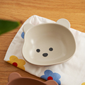 肆月 日式儿童小熊碗家用可爱陶瓷碗小孩吃饭的碗餐具小碗米饭碗