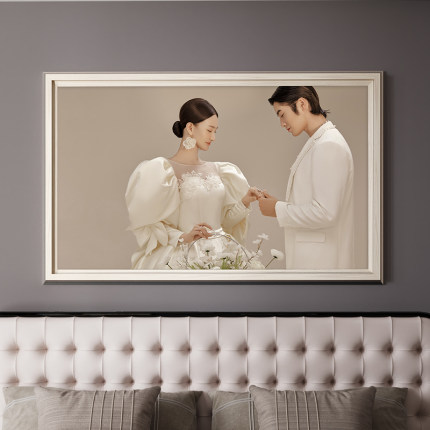 定制婚纱照相框挂墙卧室床头高级感结婚照放大制作打印加水晶照片