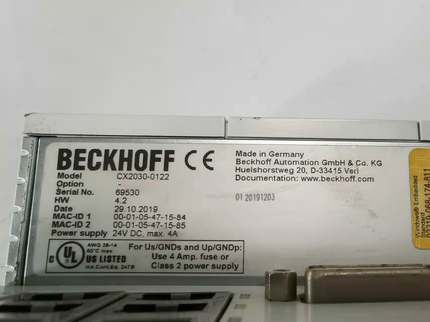 BECKHOFF倍福模块CX2030-0122 询价