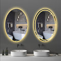 智能浴室镜椭圆形卫生间镜子触摸屏led灯除雾人体感应壁挂梳妆镜