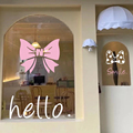创意蝴蝶结网红玻璃门橱窗厨房推拉门防撞贴纸高级美容院装饰墙贴