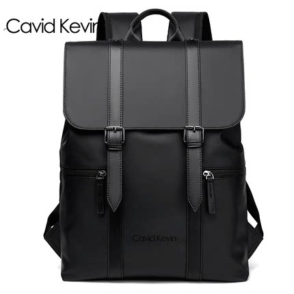 Cavid Kevin欧美明星同款电脑双肩包男皮大容量书包男潮旅行背包