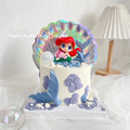 美人鱼蛋糕装饰幻彩贝壳珊瑚鱼尾插件网红人鱼公主儿童生日摆件