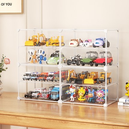 乐高展示柜家用小汽车模型玩具透明泡泡玛特桌面收纳盒积木展示架