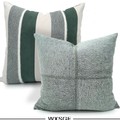 森林色系现代简约轻奢高级感沙发抱枕立体褶皱棉麻肌理靠垫套绿色