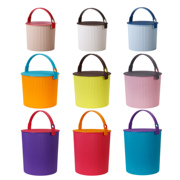 日本hachiman创意彩色手提水桶凳子野餐桶洗衣桶洗澡凳椅塑料进口