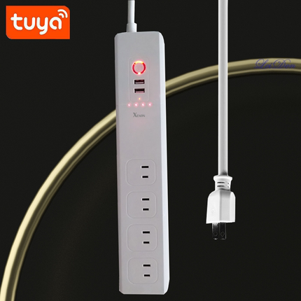 Tuya涂鸦智能插座日本规USB快充带线排插独立远程控制定时语音