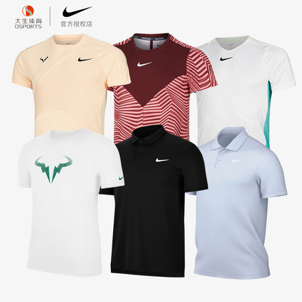 Nike耐克网球服翻领POLO衫圆领男短袖速干运动训练休闲T恤上衣