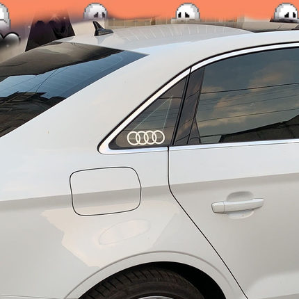 适用于奥迪Audi标志A3 A4 Q2L改装车窗三角窗个性装饰汽车贴纸