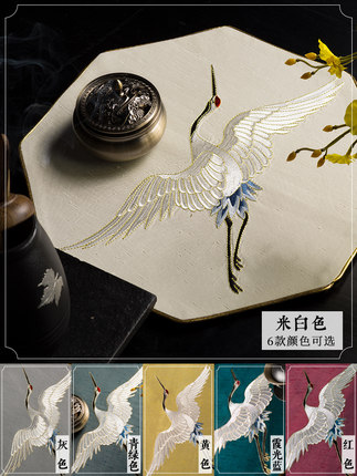 新中式隔热餐桌垫防水防烫防油中国风刺绣家用拍照茶杯垫盘子碗垫