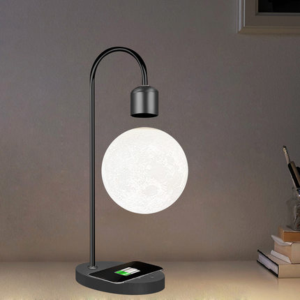 悬浮月球灯3D打印一体创意磁悬浮月亮台灯摆件LED小夜灯110v220v