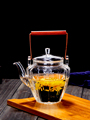 日式玻璃茶壶过滤花茶壶套装提梁透明泡茶壶耐热家用电陶炉煮茶器