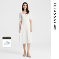 ELLASSAY歌力思夏季新款白色温柔少女法式茶歇连衣裙女B-Y020