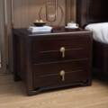 新中式实木床头柜现代简约免安装黑檀色胡桃木卧室床边储物收纳柜
