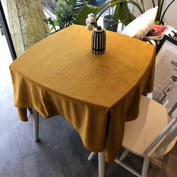 美式复古桌布轻奢丝绒纯色台布布艺北欧莫兰迪ins现代简约桌盖巾