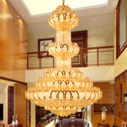 佛堂寺庙圆形莲花1.2 米别墅复式楼酒店客厅欧式工程金色水晶吊灯