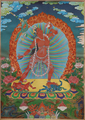 促销看秀玛空行母精品唐卡 西藏挂画 普瑞德手工精裱布印金线唐卡