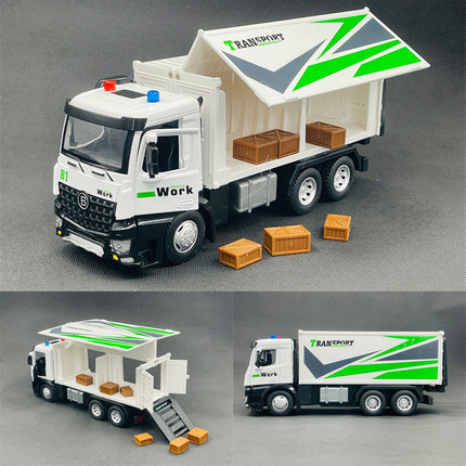 大号合金货柜车模型仿真工程运输车卡车大货车惯性物流车儿童玩具