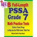 海外直订6 Full-Length PSSA Grade 7 Math Practice Tests: Extra Test Prep to Help Ace the  6个完整的PSSA 7级数学实