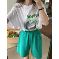 中长款个性印花短袖T恤女式夏季韩版宽松休闲打底圆领上衣