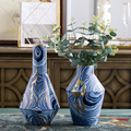 现代简约时尚蓝色花瓶陶瓷插花家居饰品客厅餐厅电视柜玄关桌摆件