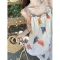 波西米亚风吊带连衣裙女夏法式高级感仙气小个子海边度假沙滩长裙