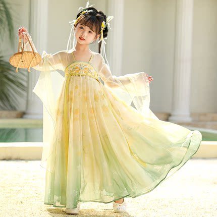 女童汉服超仙中国风小女孩古装连衣裙儿童古风2024新款夏季公主裙