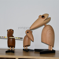 北欧木偶原木雕刻经典丹麦饰品书柜桌面摆件大嘴鸟创意礼品啄木鸟