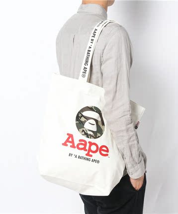 新款Bape杂志附录ape猿人单肩包购物包
