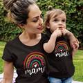 极速Rainbow Mother Daughter T-shirts Summer Family Matching